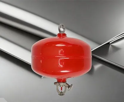 Hanging dry powder fire extinguishing device