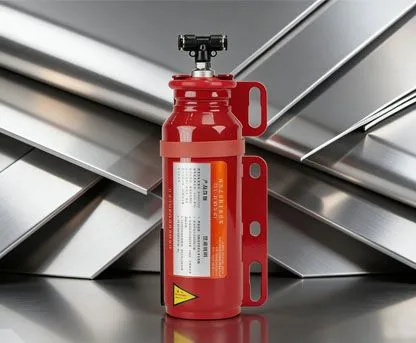 Hanging dry powder fire extinguishing device